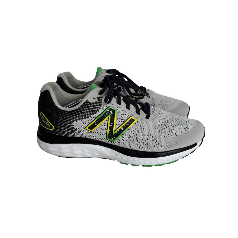 New Balance Fresh Foam 680v7 Grey Black Green Running Shoes M680NG7 Mens 8.5
